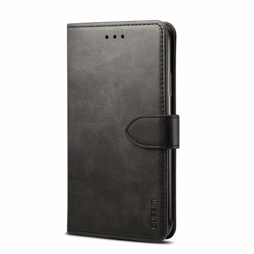 Luxury Red Leather Magnetic Flip Case for iPhone