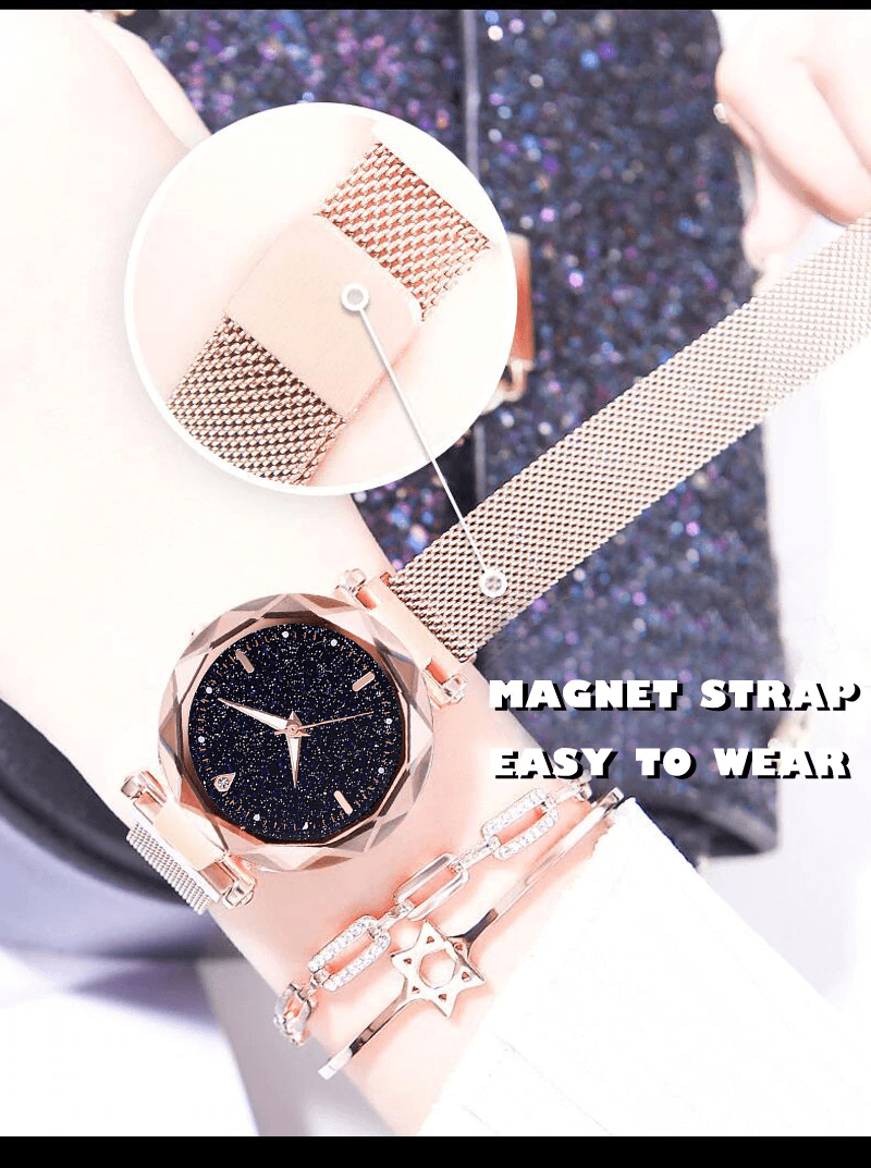 Montre de Femme Luxe Ciel Étoilé - Design Magnétique Étanche