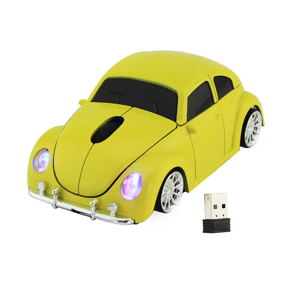 Funny Car Shape Ergonomic Wireless Mouse with Receiver For PC Laptop Gaming mouse Mini Car mouse game mouse 2.4GHz - Korvel
