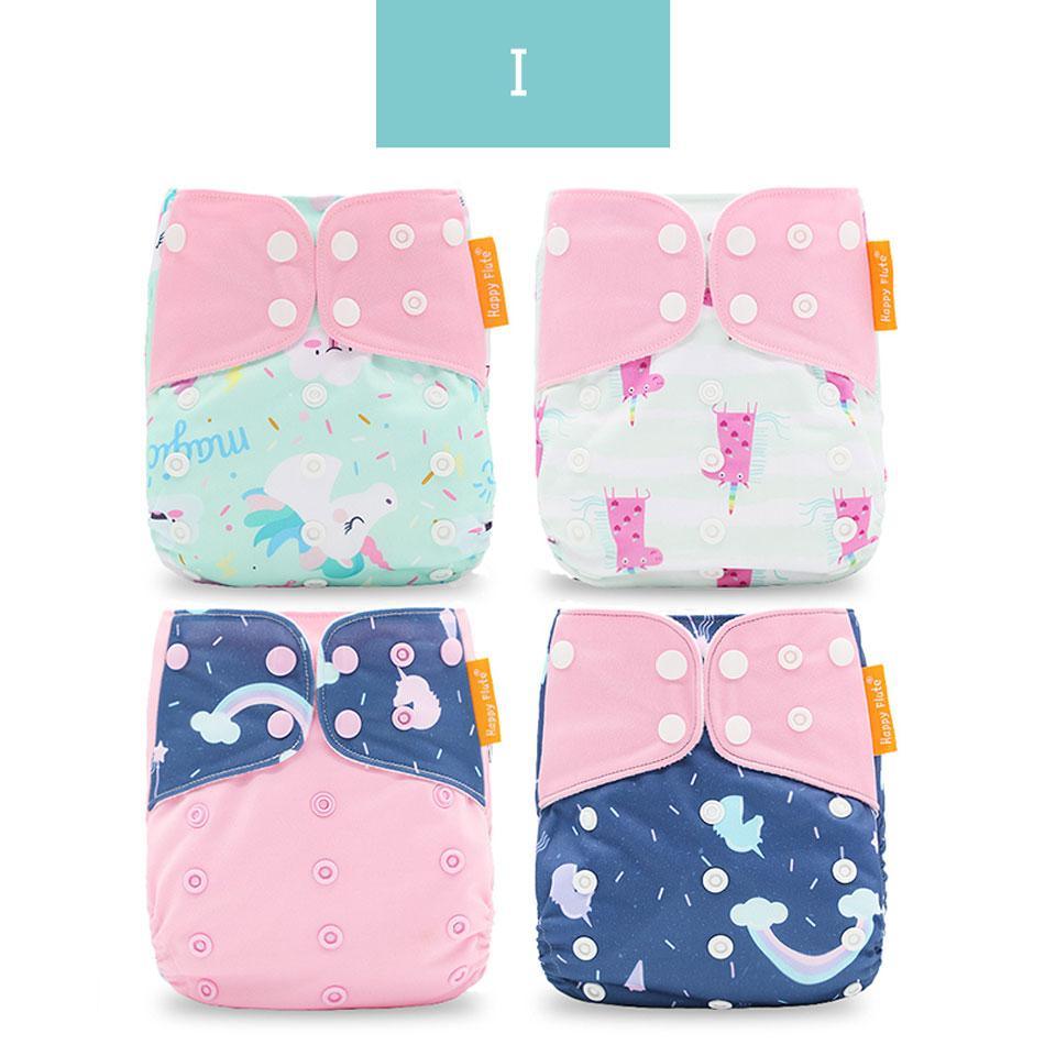 4PCS Eco-friendly Adjustable Cloth Diapers Set for Babies