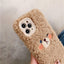 Coque de téléphone en peluche ours brun mignon pour modèles d'iPhone