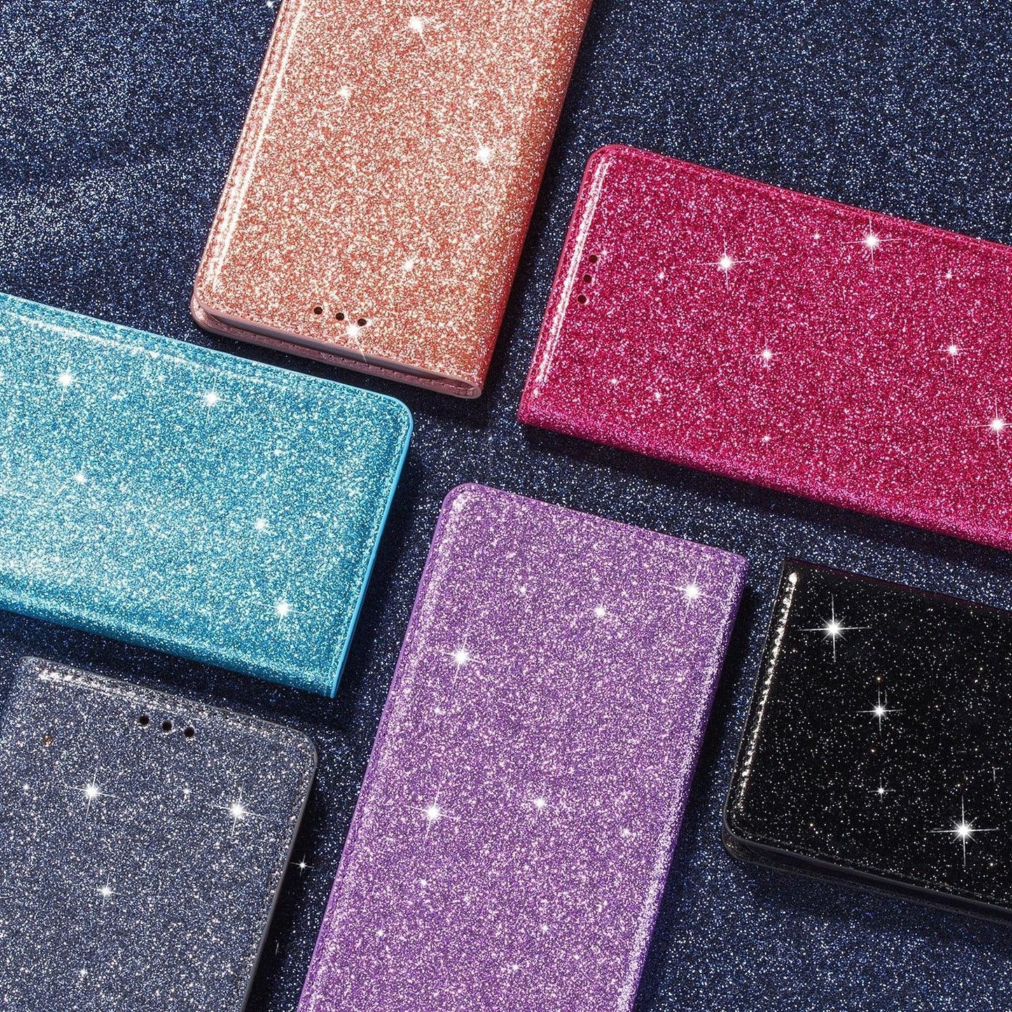 Glitter Leather Magnetic Flip Case for iPhone 14/13/12/11