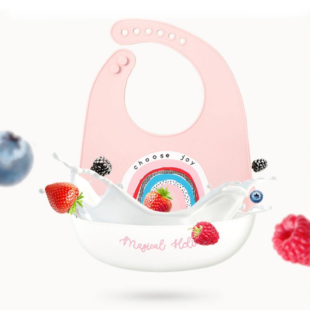 Bavoir en silicone imperméable ajustable pour bébés et enfants