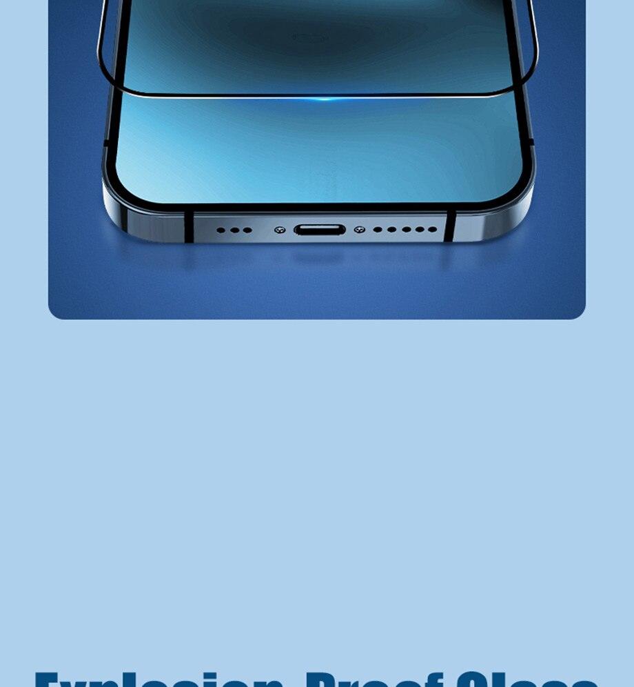 Protector de Pantalla de Vidrio Templado de Cubierta Completa de 4 Paquetes para iPhone