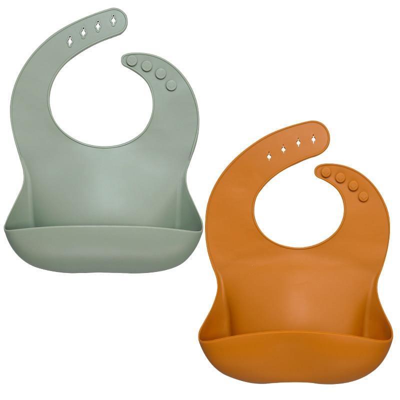 Bib de Silicona para Bebés con Pocket para Comida - Impermeable y Fácil de Limpiar