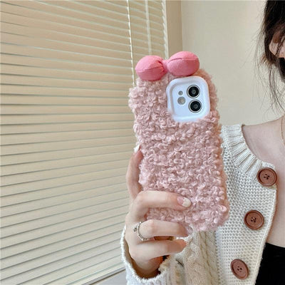 Fluffy Warm Cartoon Phone Case for iPhone