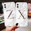 Funda de teléfono de textura de mármol blanco A-Z premium para iPhone 12 Mini