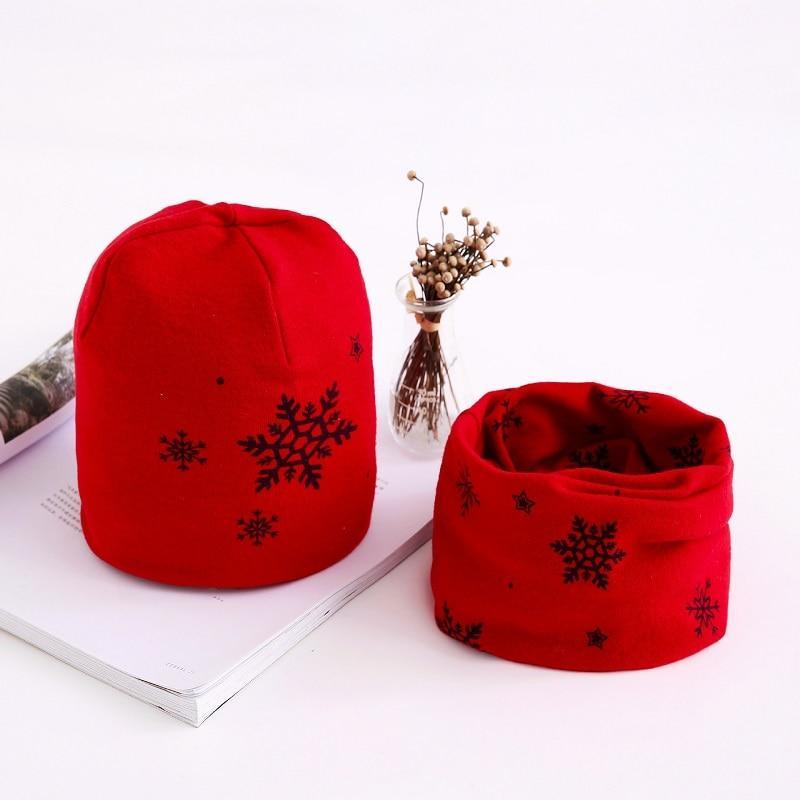 Adorable Star Print Cotton Hat & Scarf Set for Kids - Korvel