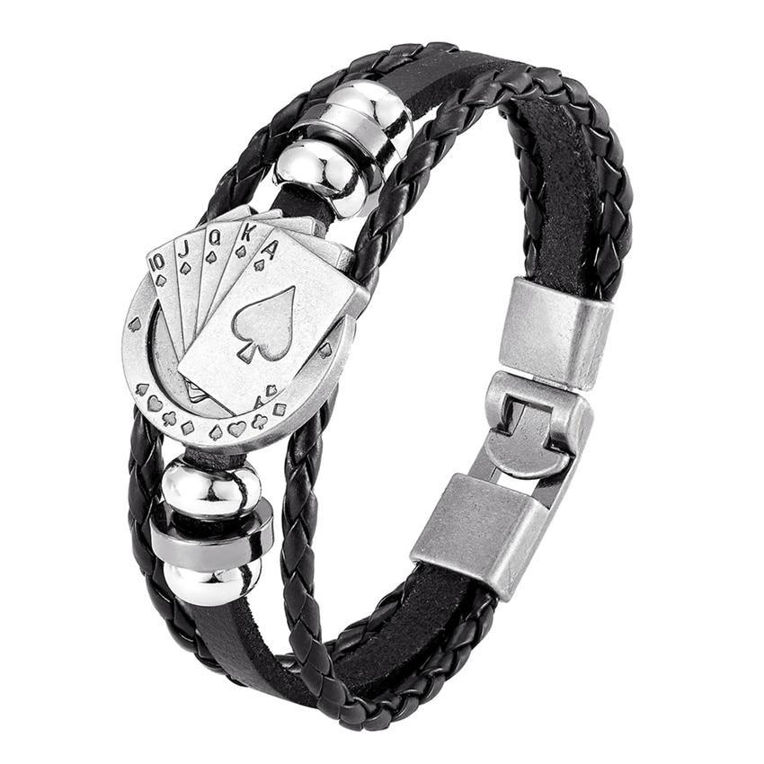 Bracelet en cuir tressé tendance pour hommes et femmes