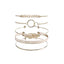 Elegant Gold Crystal Bracelet Set for Women - 5 Pieces