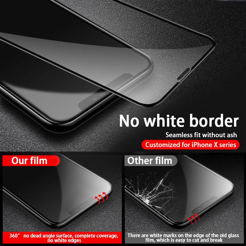 Protecteur d'écran en verre trempé pleine couverture premium pour iPhone
