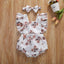 Combinaison à volants imprimée florale pour bébés filles avec bandeau