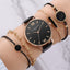 Montre analogique à quartz pour femmes avec bracelet en cuir de luxe