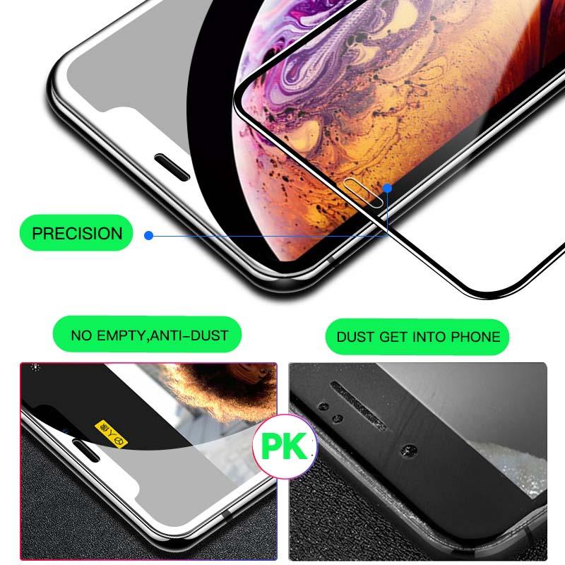 Protector de Pantalla de Vidrio Templado 20D de Cobertura Completa para iPhone