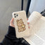 Coque de téléphone en peluche ours brun mignon pour modèles d'iPhone