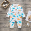 Floral Dinosaur Car Printed Baby Romper - Long Sleeve