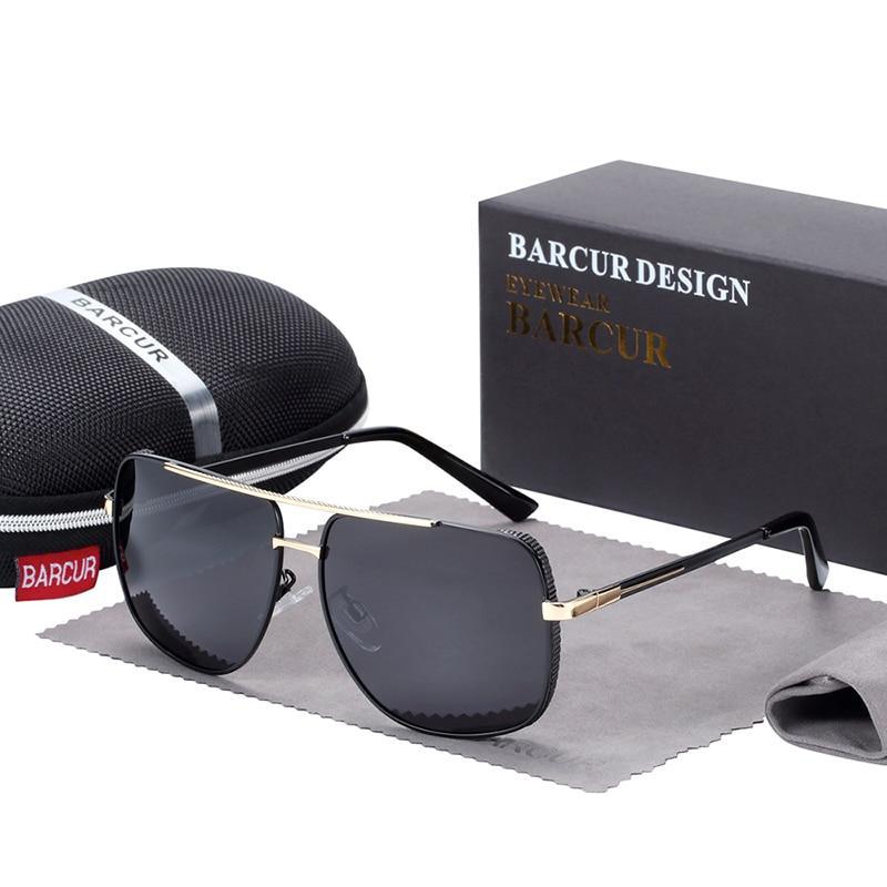 Lunettes de soleil carrées polarisées de luxe avec protection UV400