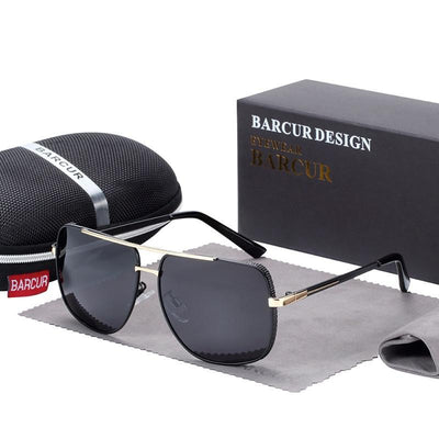 Lunettes de soleil carrées polarisées de luxe avec protection UV400