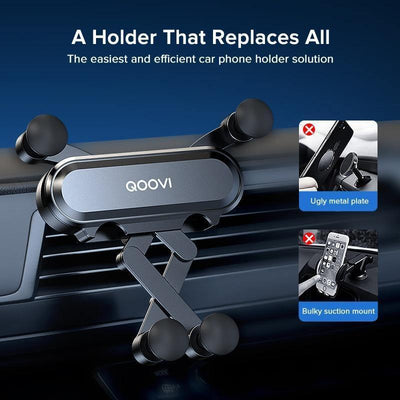 Black Gravity Phone Holder Stand for Car Air Vent