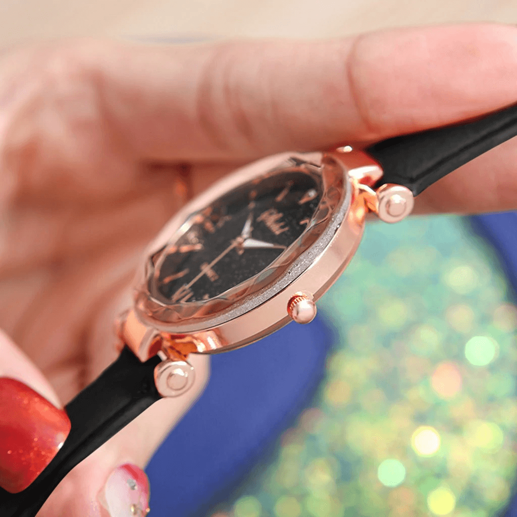 Montre à Quartz de Luxe pour Femmes avec Détails Fluorescents