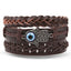 Vintage Black Bead Leather Bracelet for Men and Women