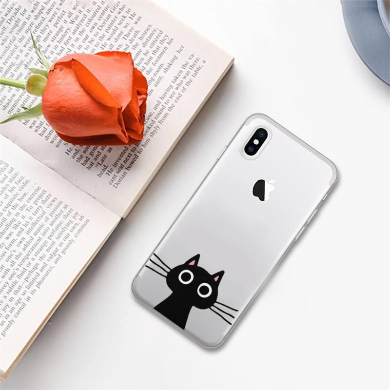 Cute Black Cat Phone Case for iPhone Models