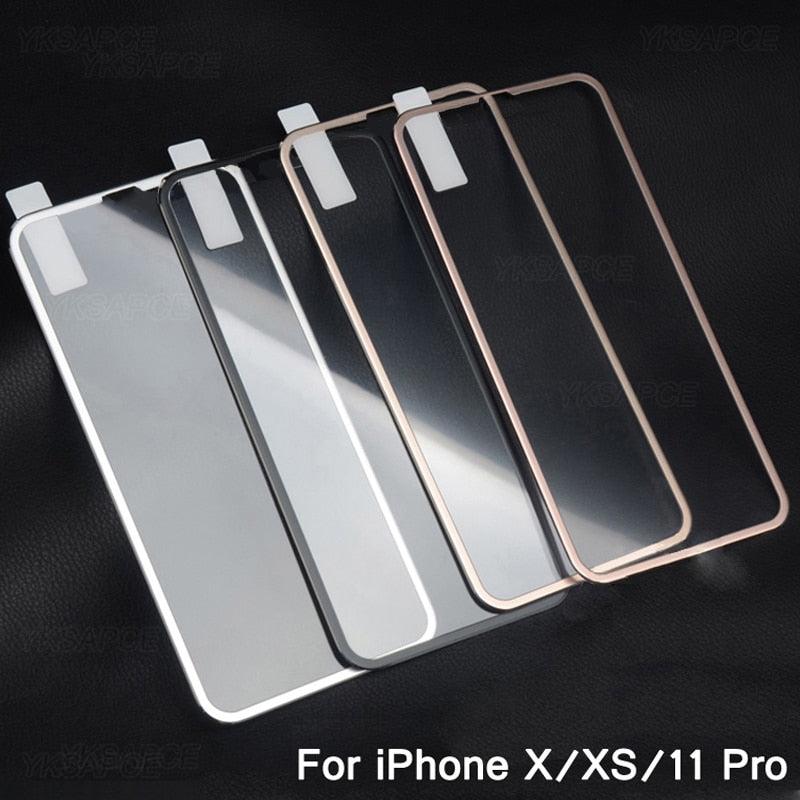 Protecteur d'écran en verre trempé 10D à bords incurvés pour iPhone
