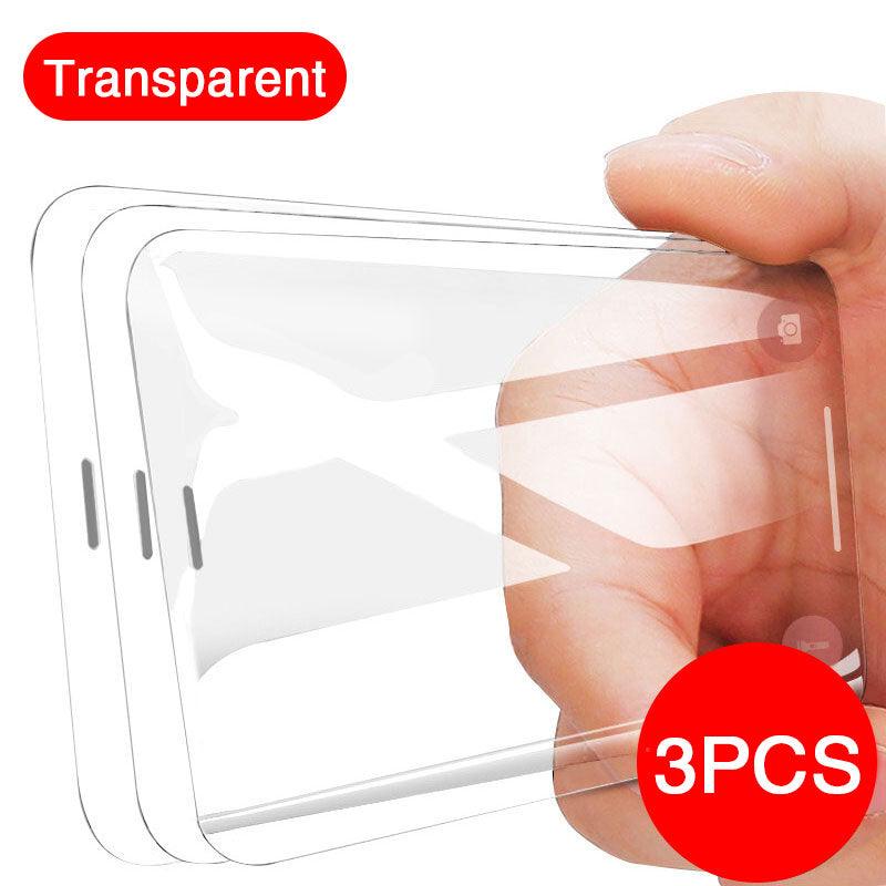 Protecteur d'écran en verre trempé pleine couverture premium pour iPhone