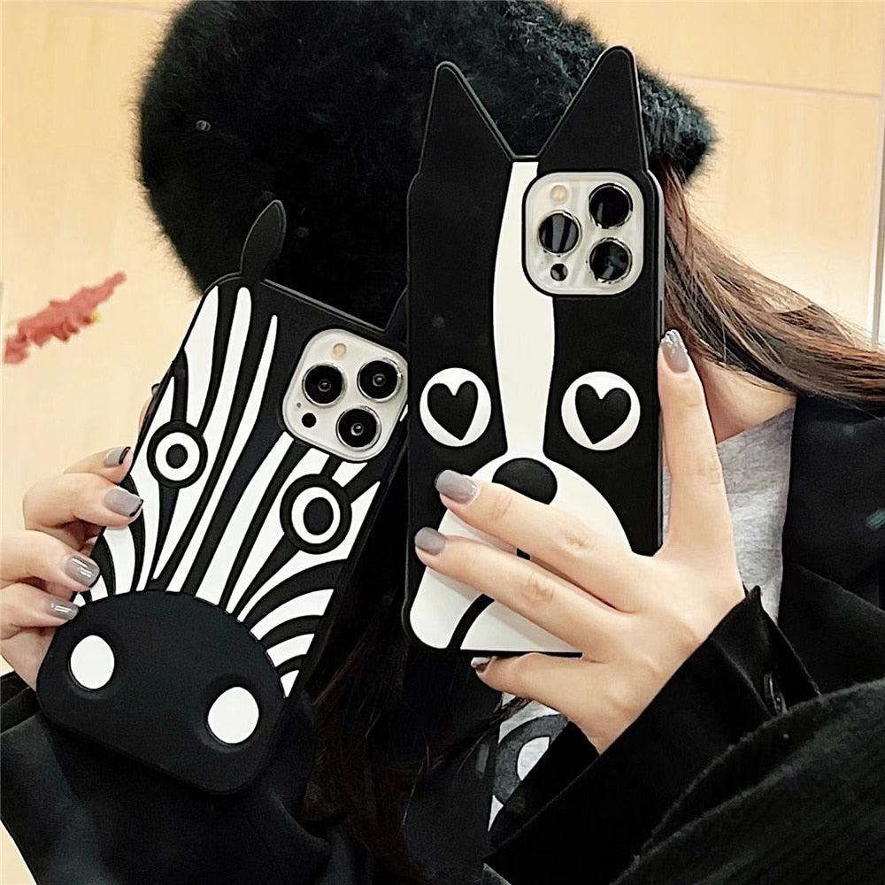 Cute 3D Cartoon Dog Silicone Phone Case for iPhone