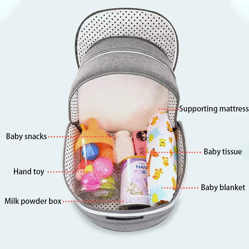 Baby Crib Multifunctional Folding Newborn Bed Toddler Bed Portable Sun Protection Mosquito Net Infant Camping Bed Travel Cot - Korvel