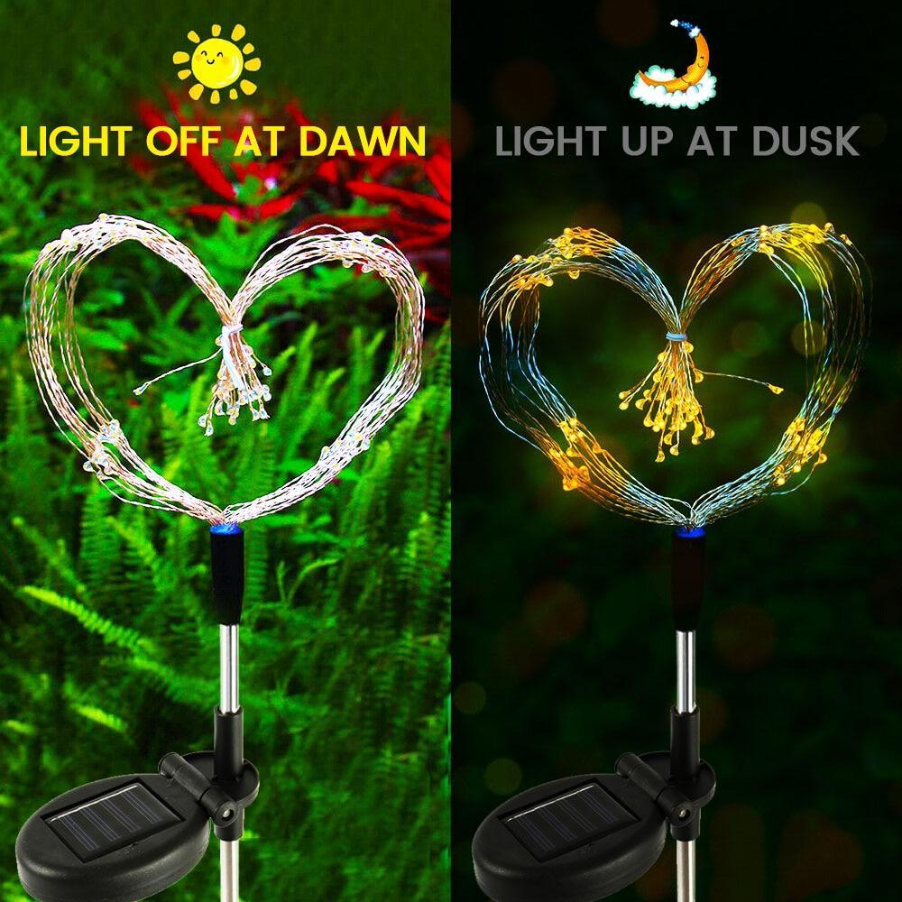 Modern Luxury LED Solar Garden Lamp - Tree Fireworks Design