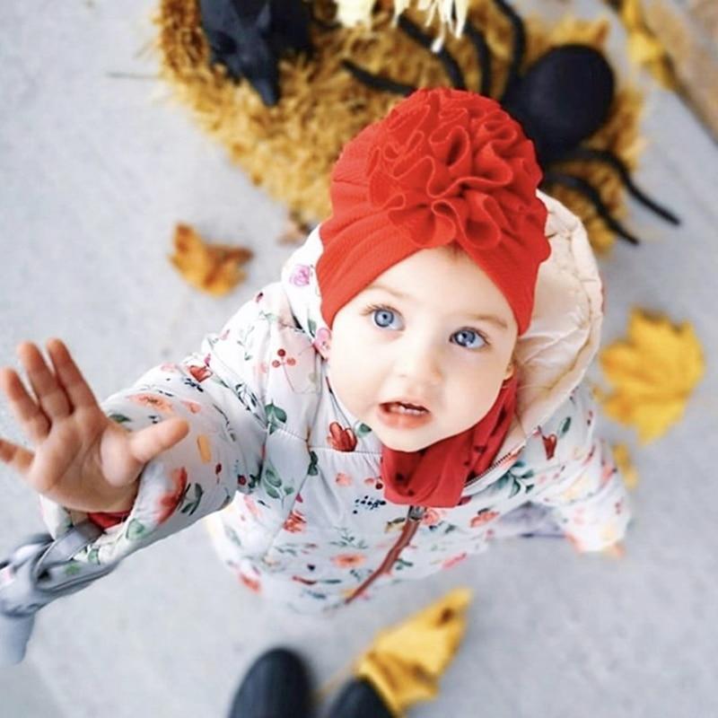 Cute Flower Turban Beanie Hat for Infants and Toddlers
