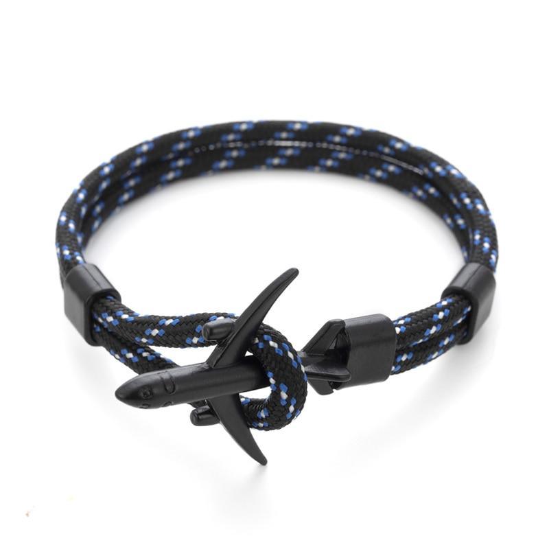 Pulsera de Ancla Negra Moderna y Elegante para Hombres y Mujeres
