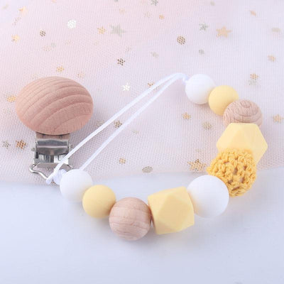 Modern Handmade Wooden Pacifier Clip Holder for Infants