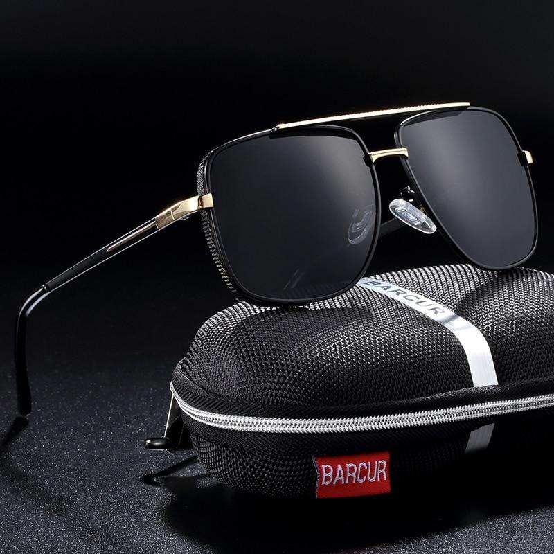Lunettes de soleil carrées polarisées de luxe avec protection UV400
