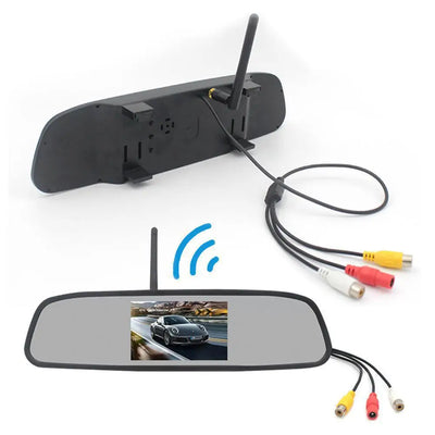 Rearview Mirror Camera Dvr 4.3-inch Rear View Mirror + Reversing Camera Wireless Car Reversing Camera Automobile Video Recorder - Korvel