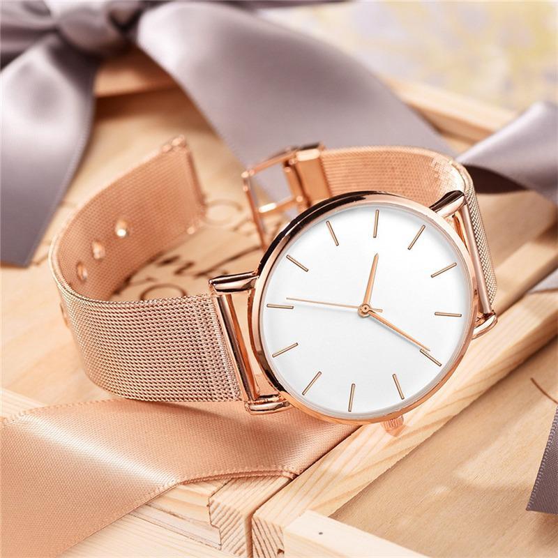 Montre décontractée à quartz pour homme STEVVEX avec bracelet en maille en acier inoxydable