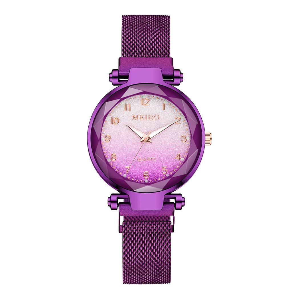 Montre de Luxe à Couleur Dégradée pour Femme avec Boucle Magnétique