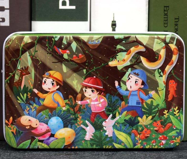 Puzzle en bois cartoon d'animaux de 60 pièces pour enfants
