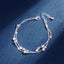 Elegant 925 Sterling Silver Double Layer Star Bead Bracelet for Women