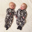 Floral Dinosaur Car Printed Baby Romper - Long Sleeve