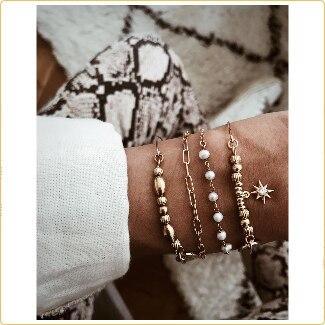Bracelet de cheville en coquillage étoilé bohème de luxe pour femmes