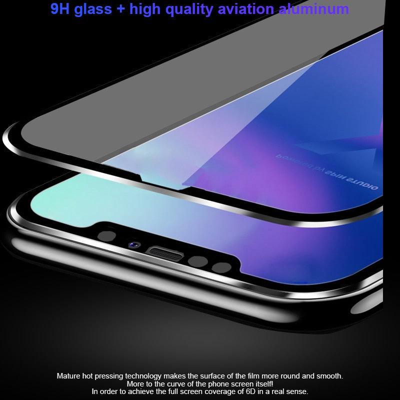 Protecteur d'écran en verre trempé 10D à bords incurvés pour iPhone