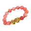 Obsidian Stone Beads Bracelet - Unisex Gold Black Pixiu Design