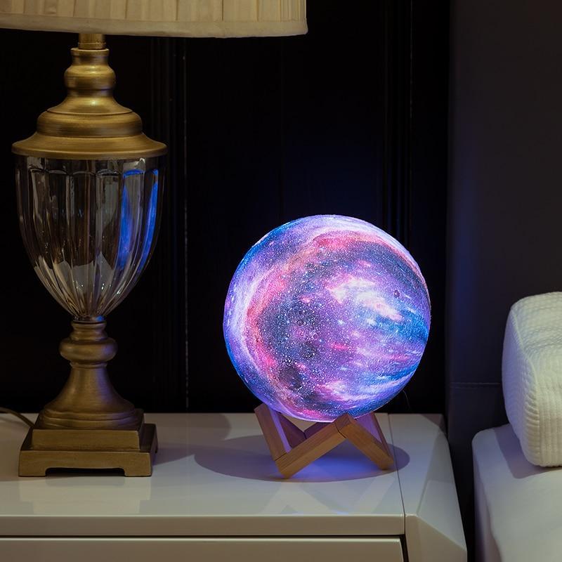 STEVVEX 3D Print Star Moon Colorful Lamp - Touch Control Night Light