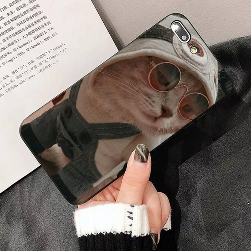 Cute Cat Black Phone Case for iPhone - Slim Fit Silicone Cover
