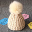 Charming Newborn Baby Winter Knit Hat with Pompom