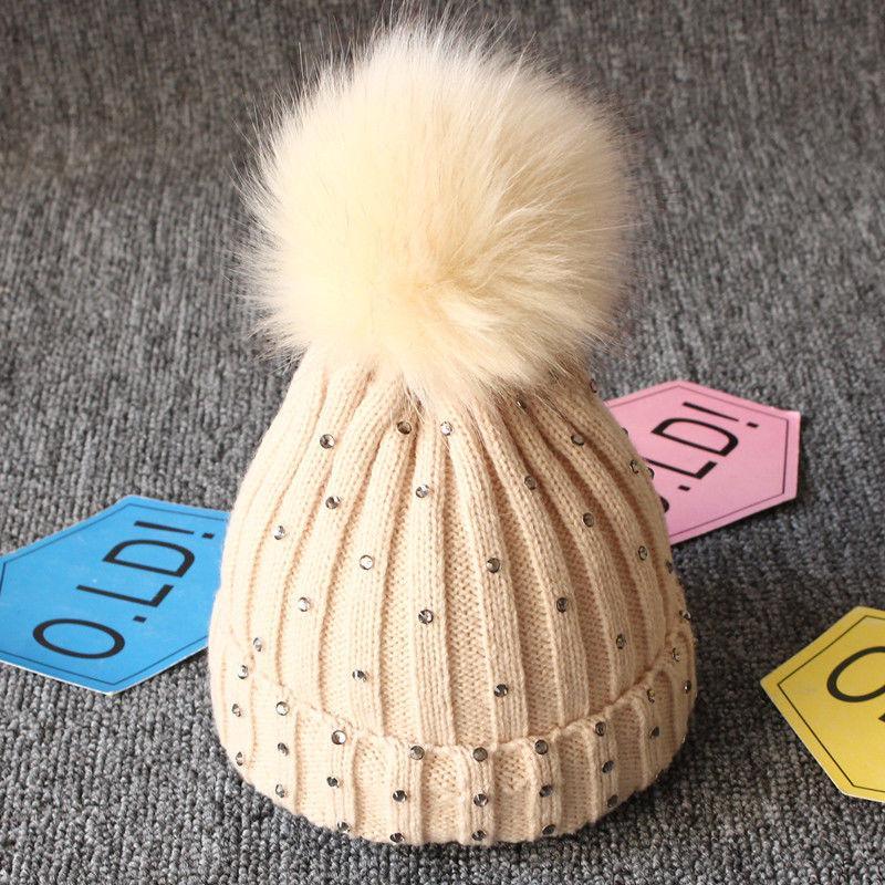 Charming Newborn Baby Winter Knit Hat with Pompom