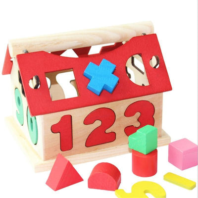 Children's Wooden Shape Matching House Toy