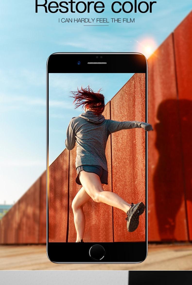 Protecteur d'écran en verre trempé à bords incurvés premium pour iPhone